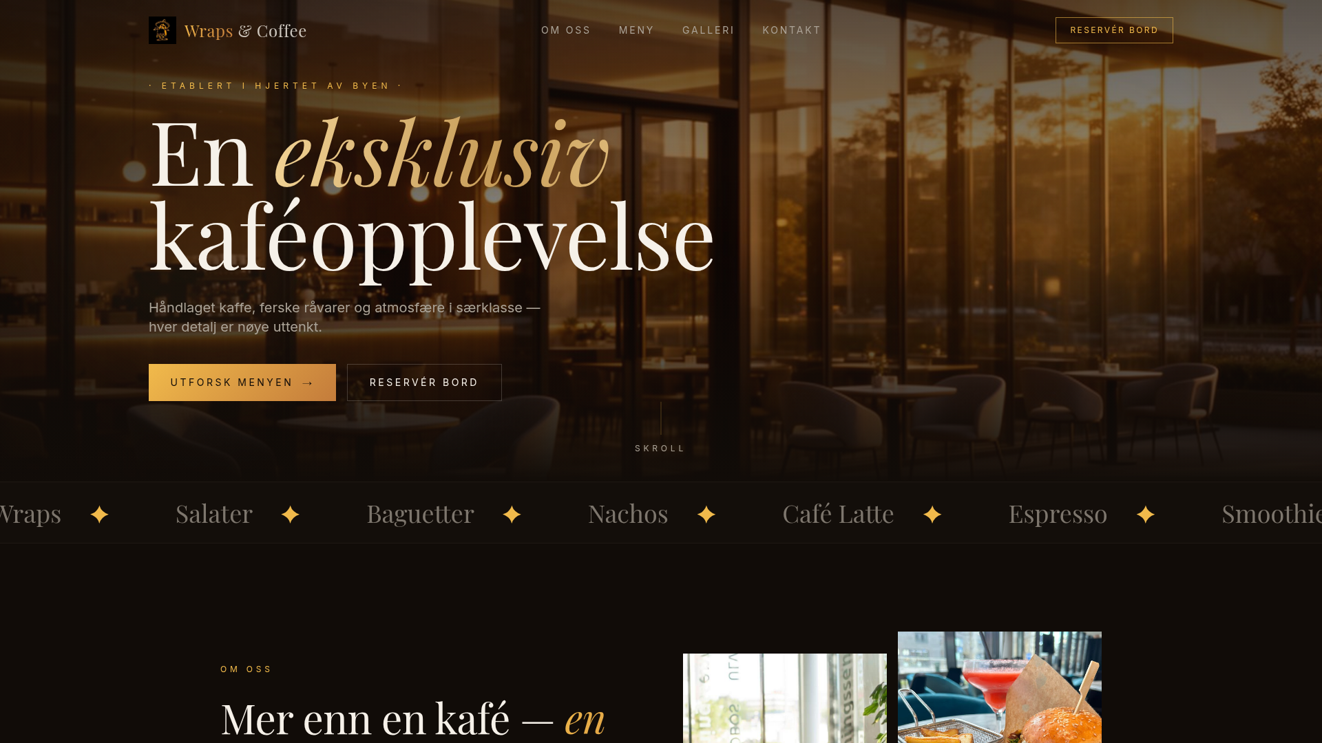 Wraps & Coffee – nettside laget av Acendia